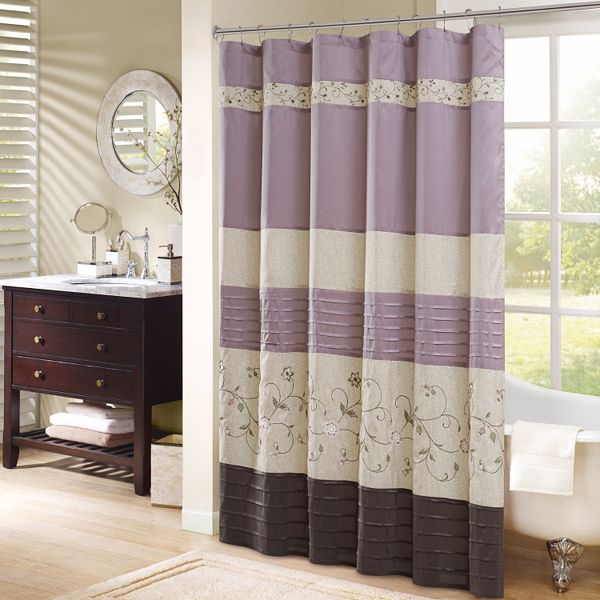 Madison Park Belle Embroidered Floral Shower Curtain