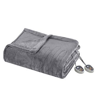 Beautyrest Plush Heated Solid Microlight Electric Bed Blanket