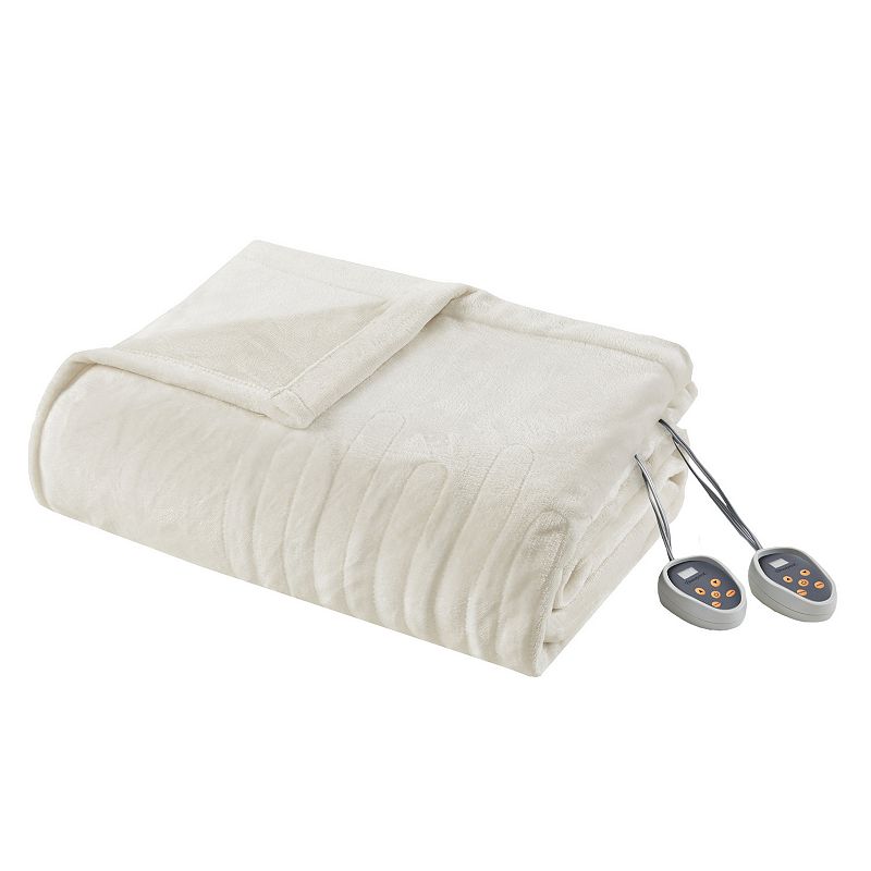 64757098 Beautyrest Heated Plush Blanket, Natural, Queen sku 64757098