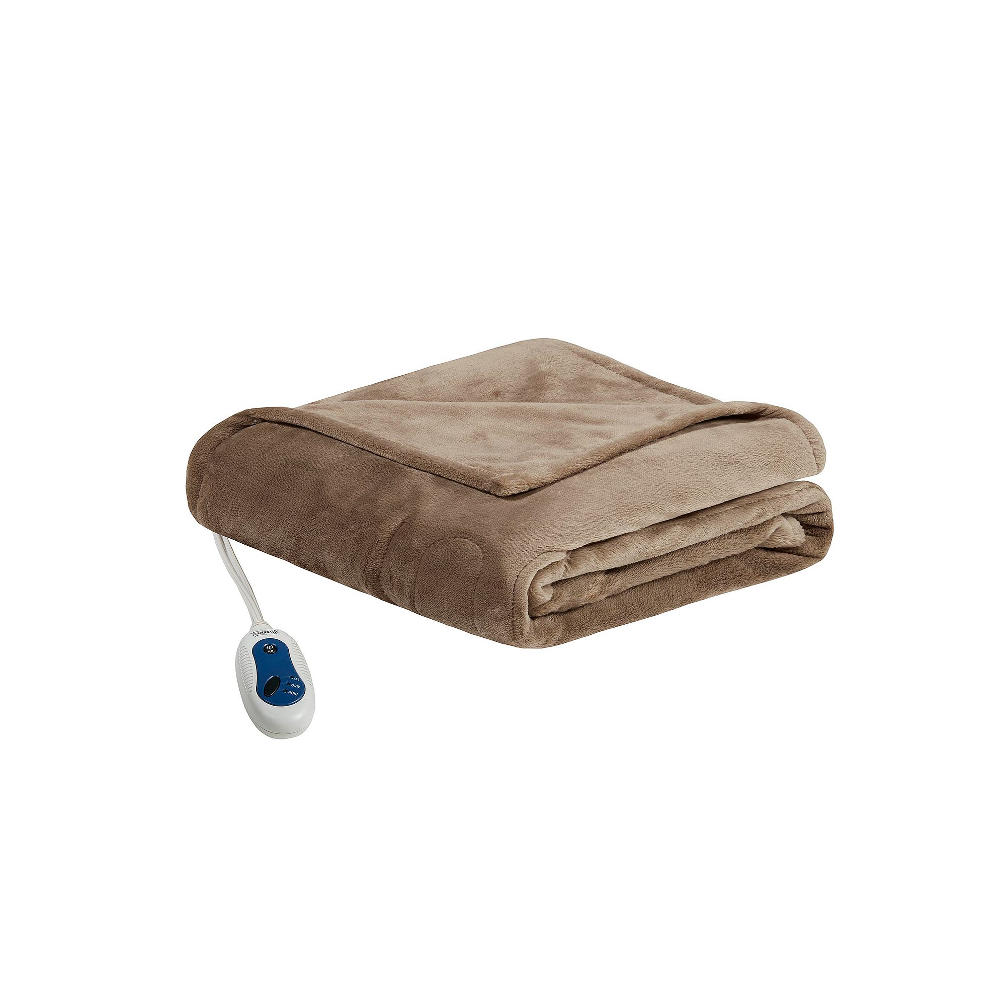 Beautyrest Plush Oversized Electric Heated Throw Blanket, Mink