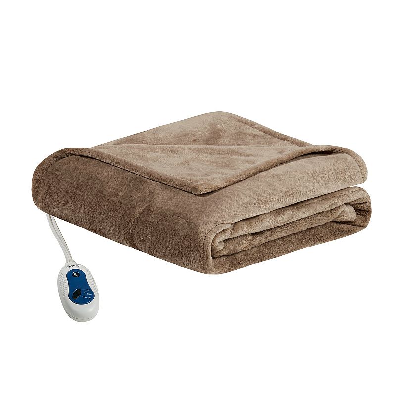 Beautyrest Plush Oversized Electric Heated Throw Blanket, Multicolor