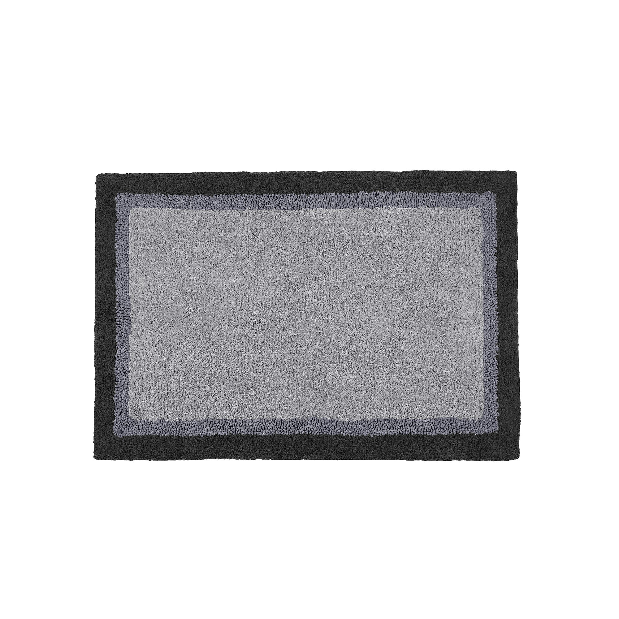 Madison Park Eastridge Cotton Tufted Boarder Bathroom Rug, Black