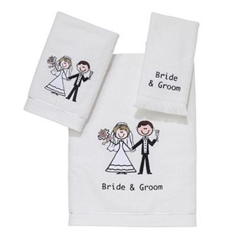 Avanti ''Bride & Groom'' Bath Towel, Hand Towel or Finger Tip Towel