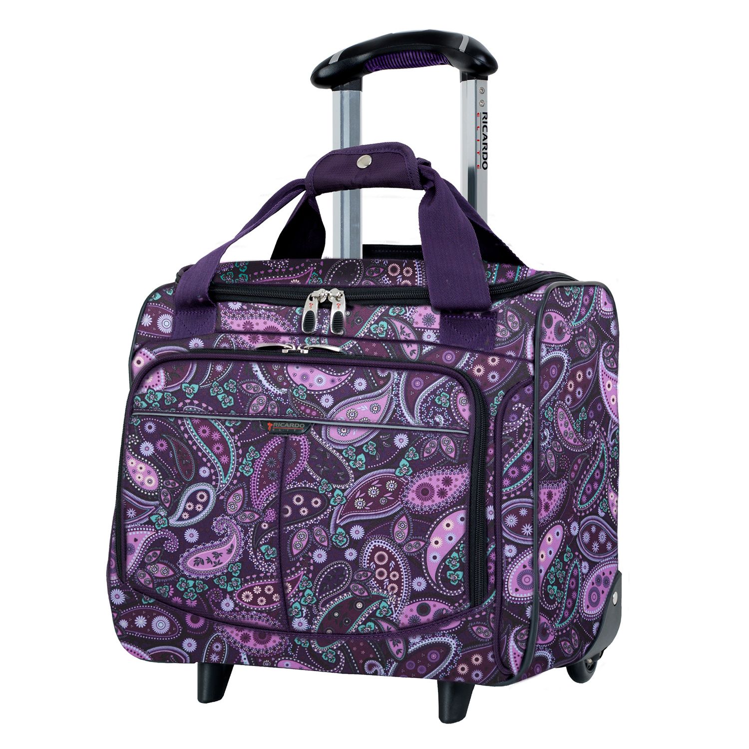 purple paisley luggage set