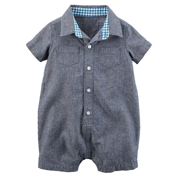 Baby Boy Carter's Chambray Polo Romper