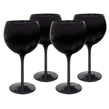 Artland 4-pc. Midnight Black Stemless White Wine Glass Set