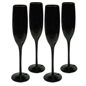 Artland 4 pc Midnight Black Champagne Flute Set