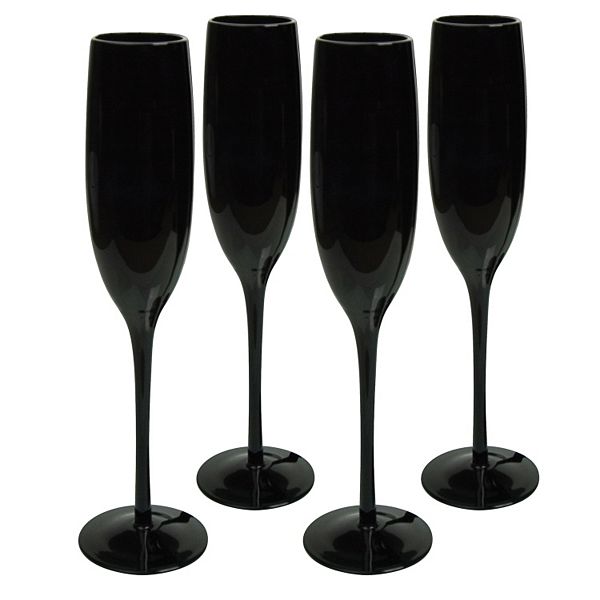 Champagne on sale glasses black