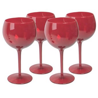 Artland 4 pc Midnight Rouge Balloon Wine Glass Set