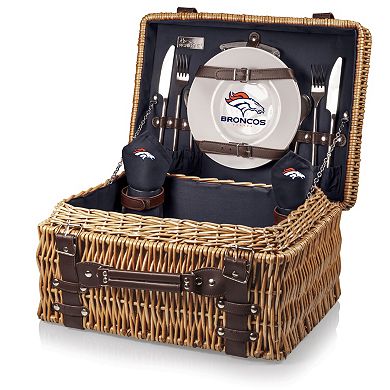 Picnic Time Denver Broncos Champion Willow Picnic Basket with Service for 2
