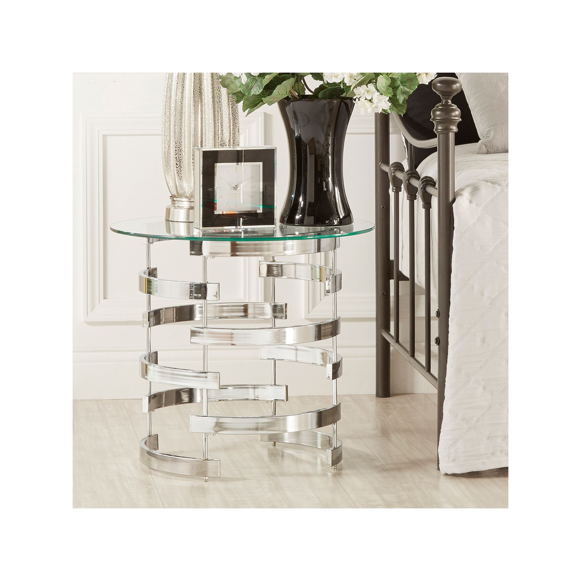HomeVance Kaden Open Base End Table, Grey