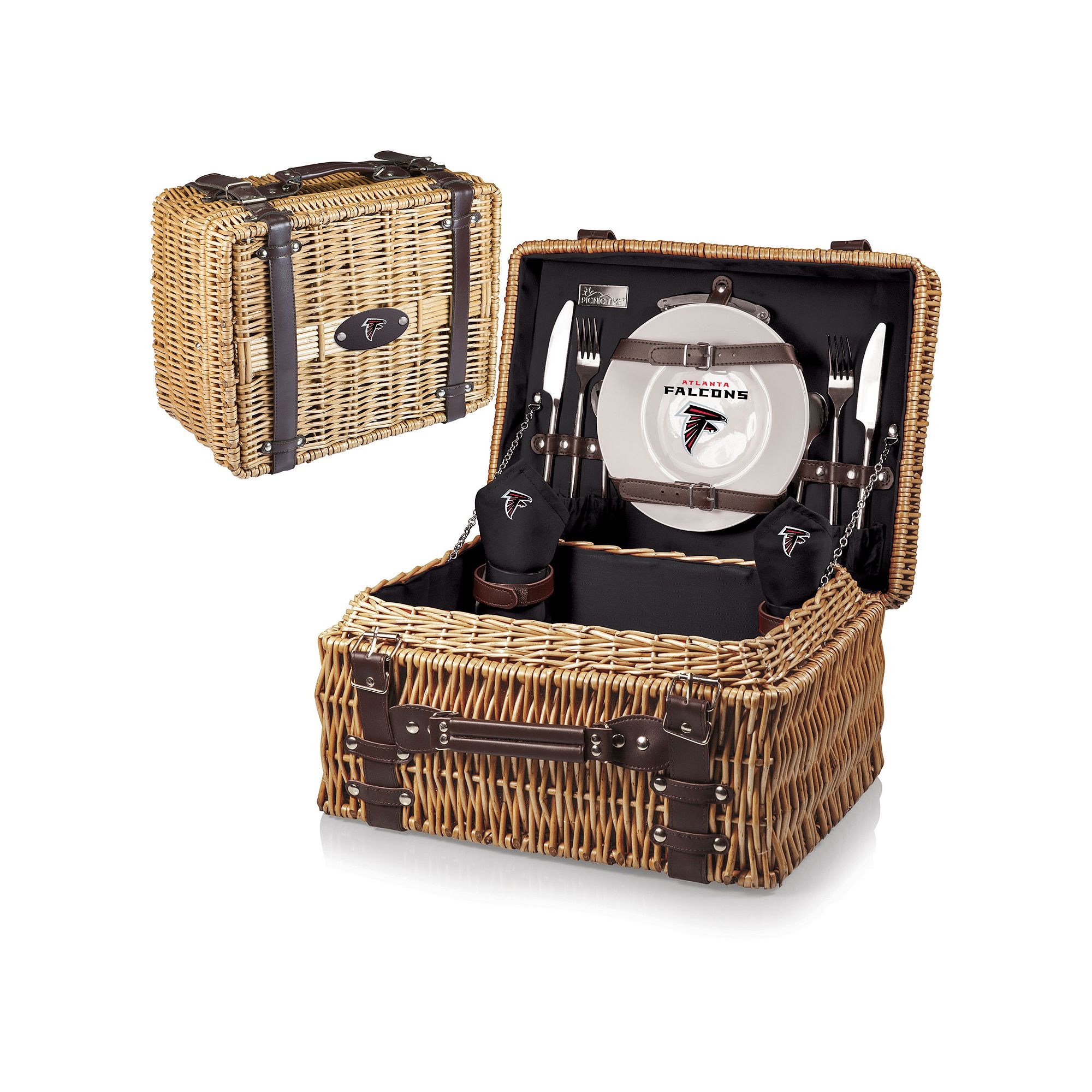 Picnic Time Atlanta Falcons Champion Willow Picnic Basket with Service for 