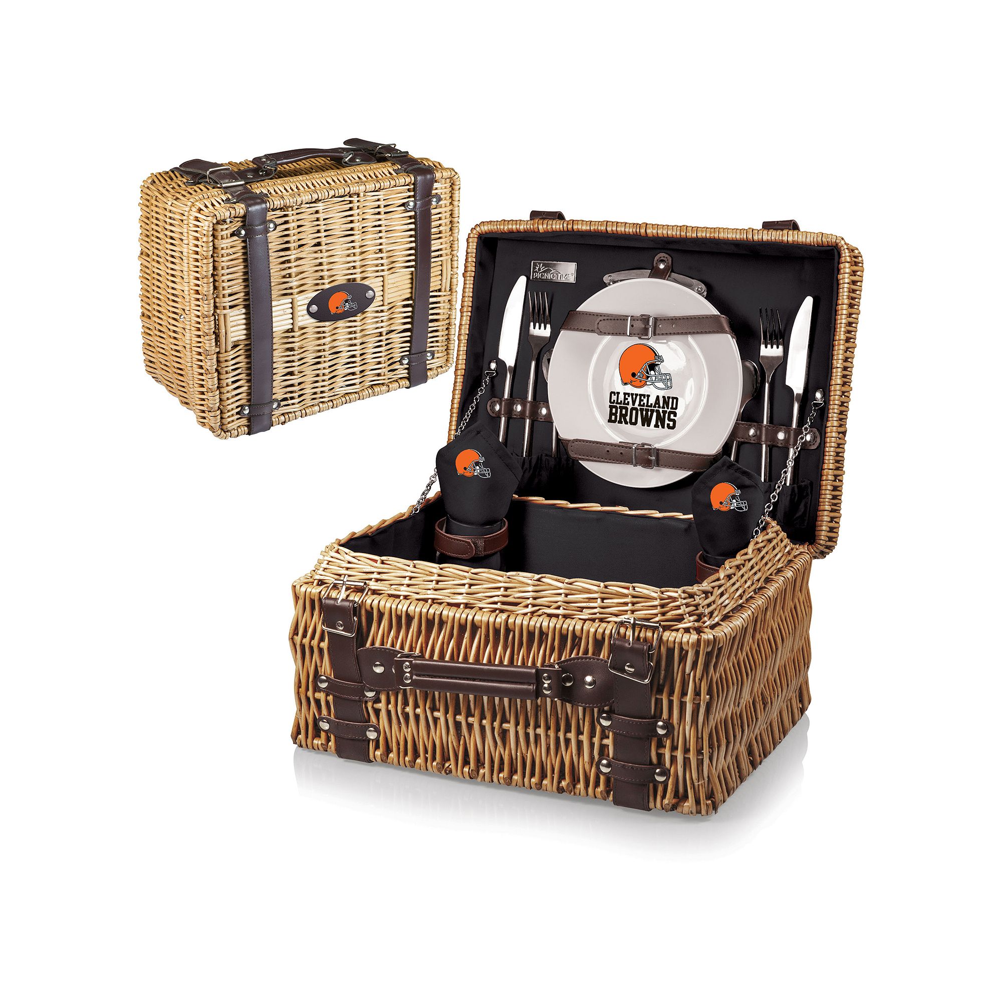 Picnic Time Cleveland Browns Champion Willow Picnic Basket with Service for