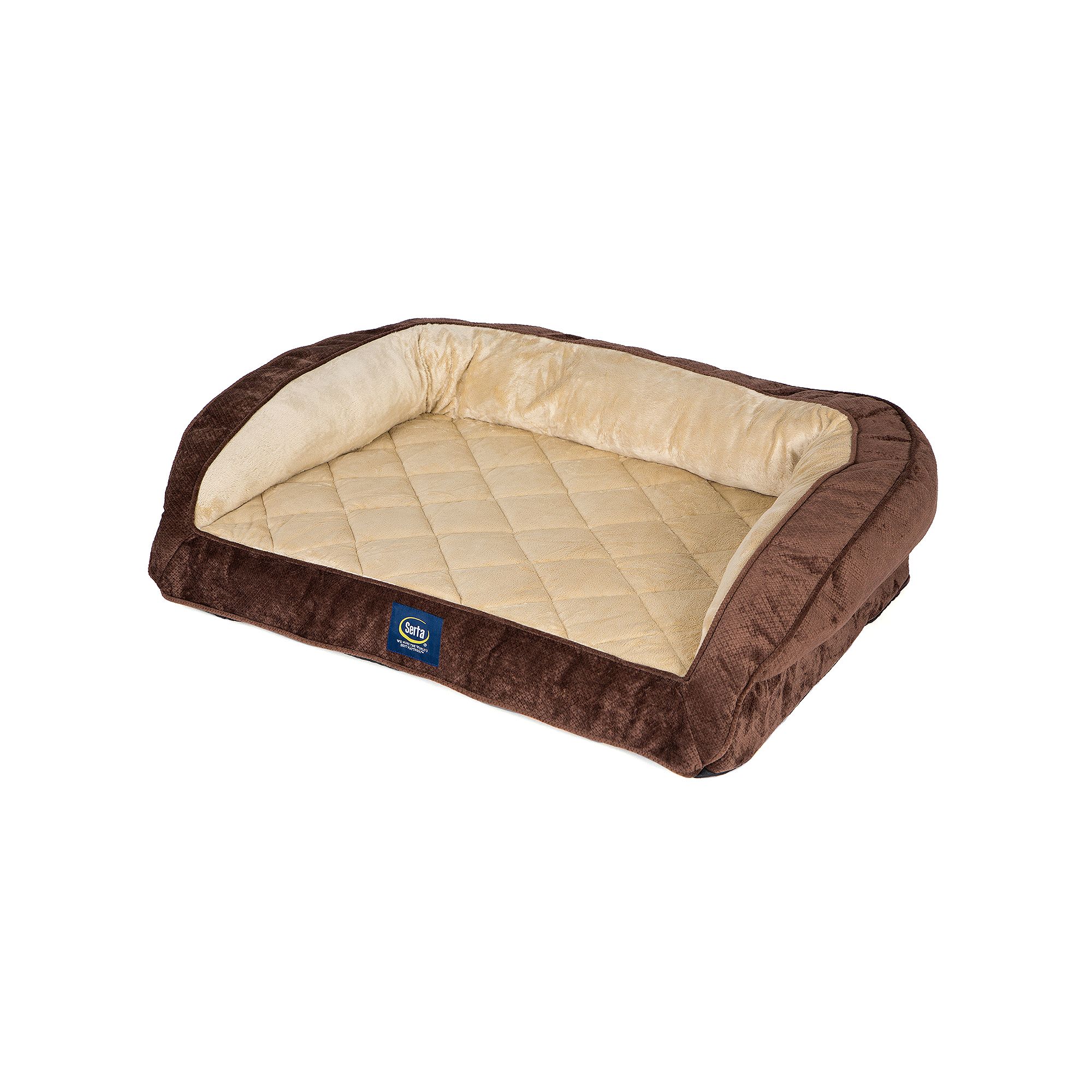 Serta® Ortho Foam Quilted Couch Pet Bed, Brown