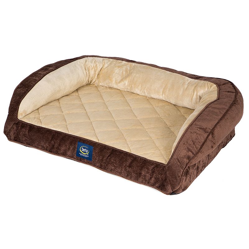 UPC 842699000639 product image for Serta® Ortho Foam Quilted Couch Pet Bed, Brown, L | upcitemdb.com