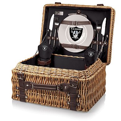 Picnic Time Oakland Raiders Champion Willow Picnic Basket with Service for 2