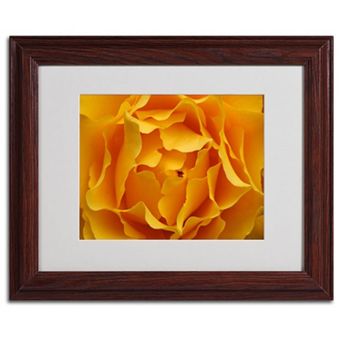 ''Hypnotic Yellow Rose'' Brown Framed Wall Art
