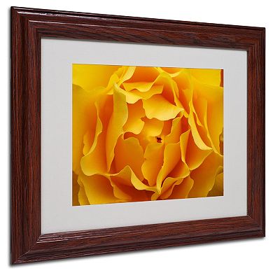 ''Hypnotic Yellow Rose'' Brown Framed Wall Art