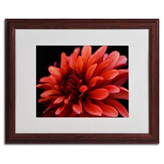 ''Red Dahlia'' Matted Framed Wall Art