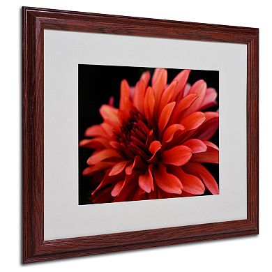 ''Red Dahlia'' Matted Framed Wall Art