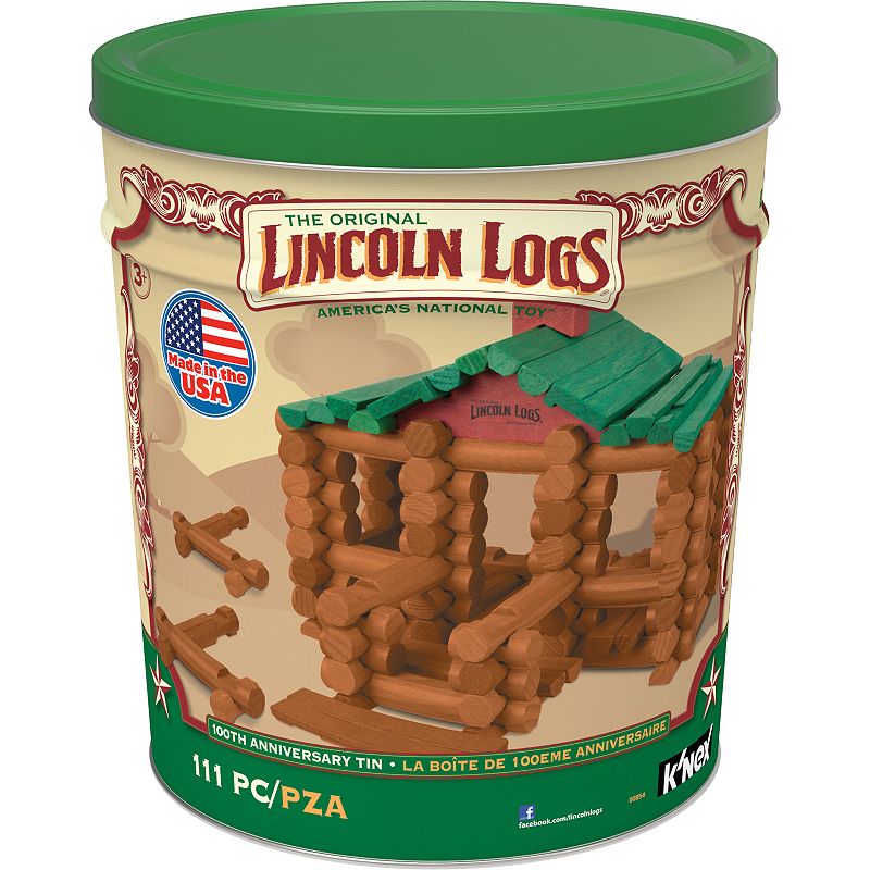 33242670 Lincoln Logs 111-Piece 100th Anniversary Tin Build sku 33242670