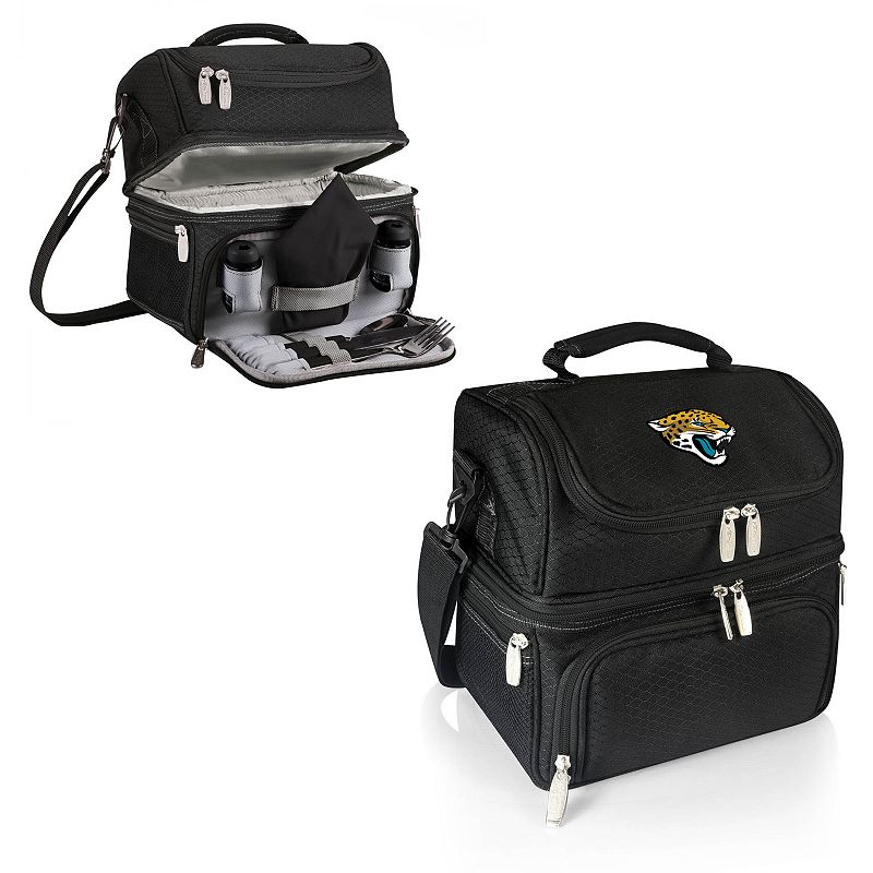 Picnic Time Jacksonville Jaguars Pranzo 7-Piece Insulated Cooler Lunch Tote Set, Black