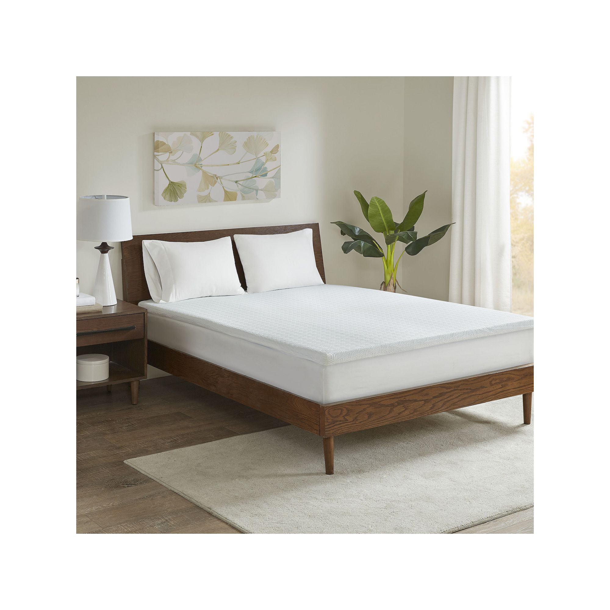 Sleep Philosophy 2-inch Memory Foam Mattress Topper, White