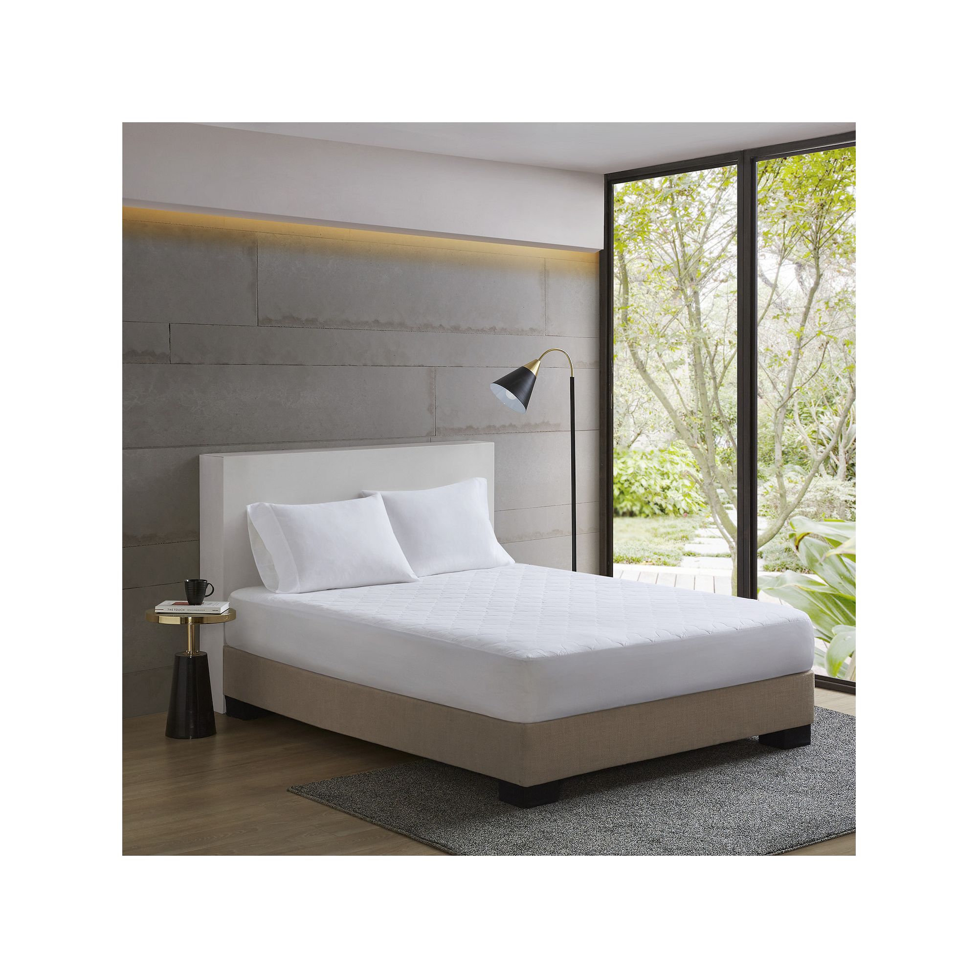 Sleep Philosophy All Natural Cotton Percale Quilted Mattress Pad, White