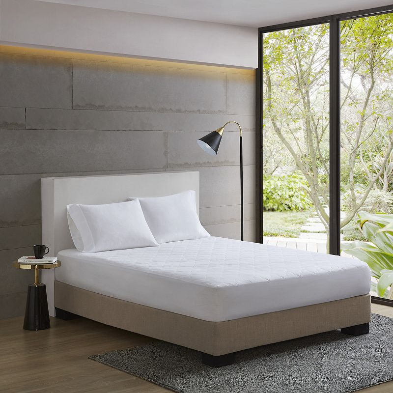Comfort Classics All Natural Cotton Percale Quilted Mattress Pad  Full