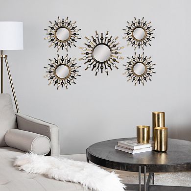 Stratton Home Decor Sunburst Mirror Metal Wall Art 5-piece Set
