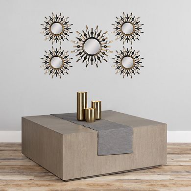 Stratton Home Decor Sunburst Mirror Metal Wall Art 5-piece Set