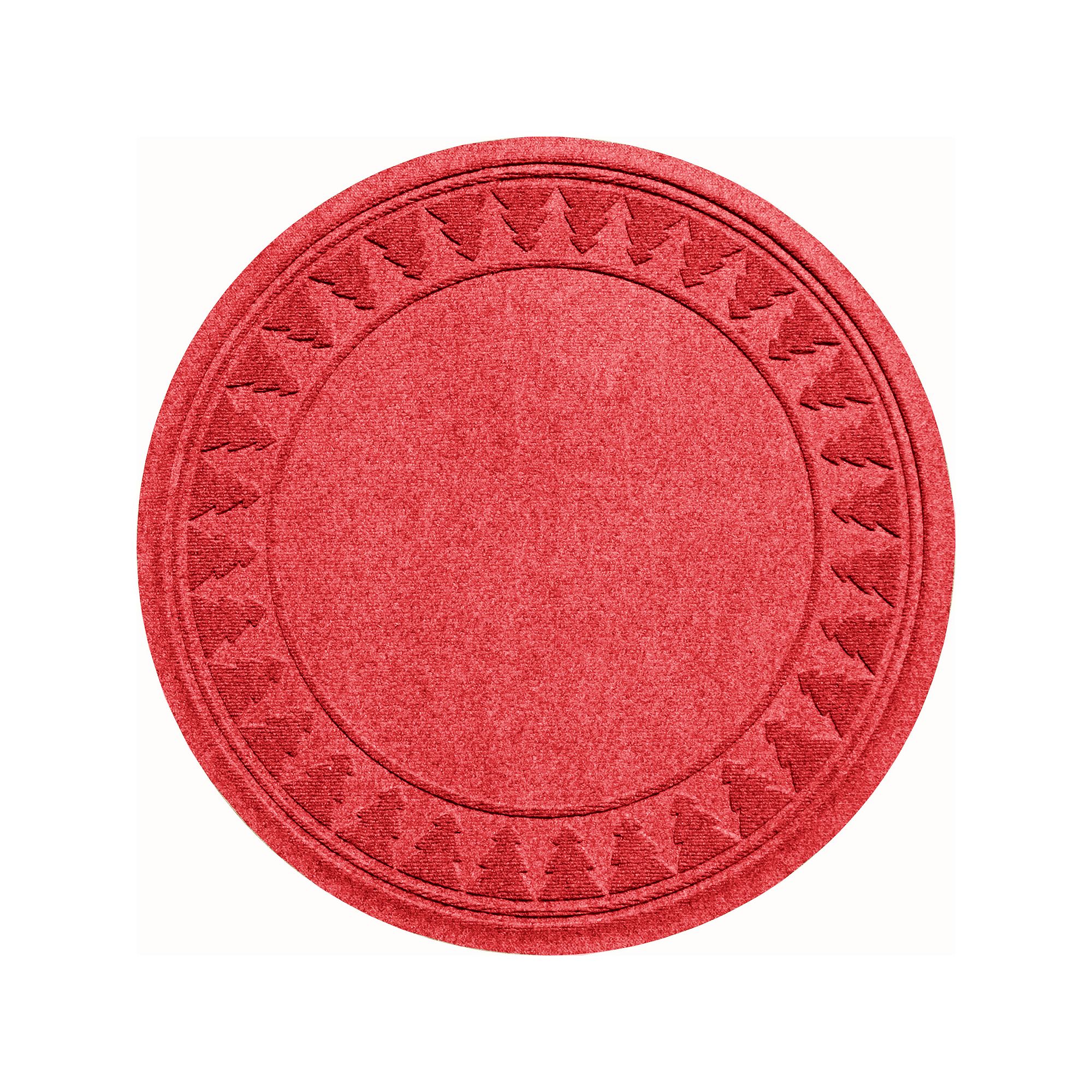 Waterhog Pine Trees Christmas Tree Skirt - 35 Round, Solid Red