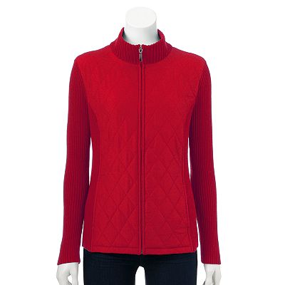 Croft and barrow quilted sweater jacket sales