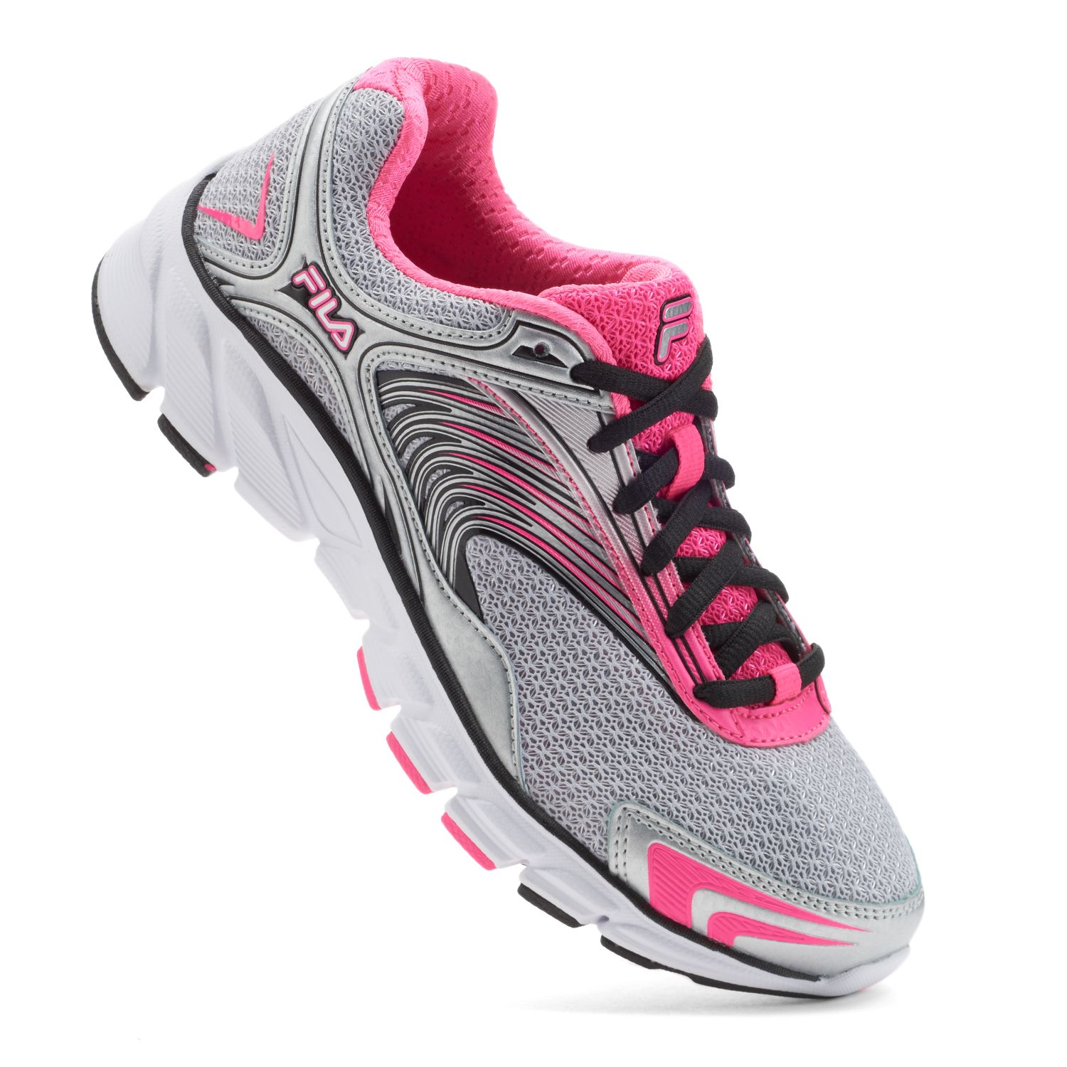 fila pink and black running shoes