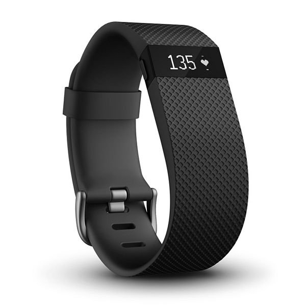 REALLY USED Fitbit ChargeHR Activity/Heart Rate Tracker BROKEN STRAP Large Black 