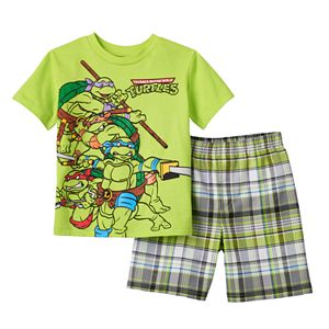 Boys 4-7 Teenage Mutant Ninja Turtles Squad Tee & Plaid Shorts Set