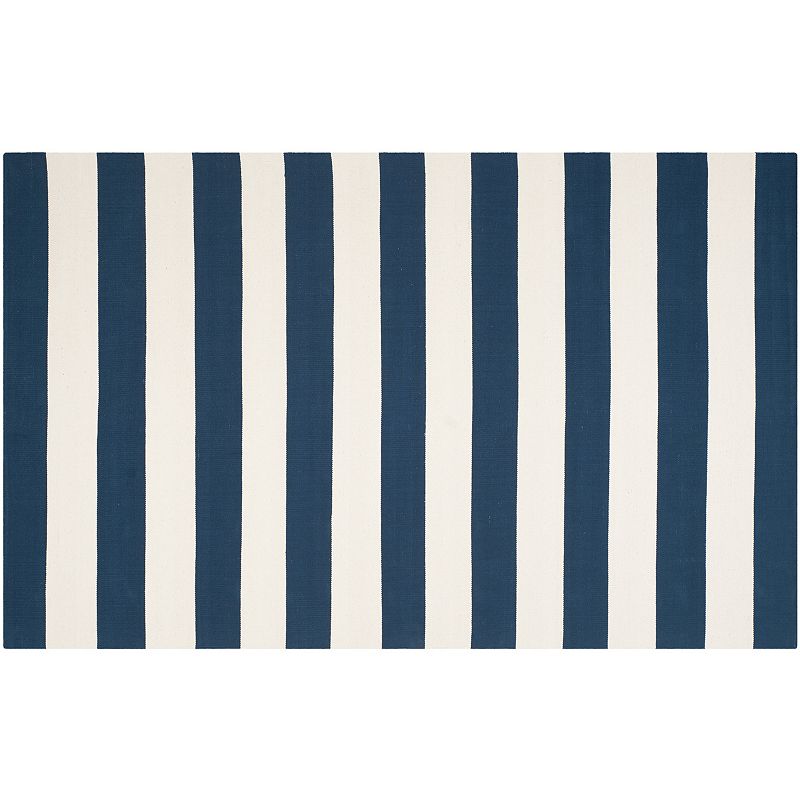 UPC 889048128323 product image for Safavieh Montauk Drake Striped Handcrafted Flatweave Rug, Navy Ivory | upcitemdb.com