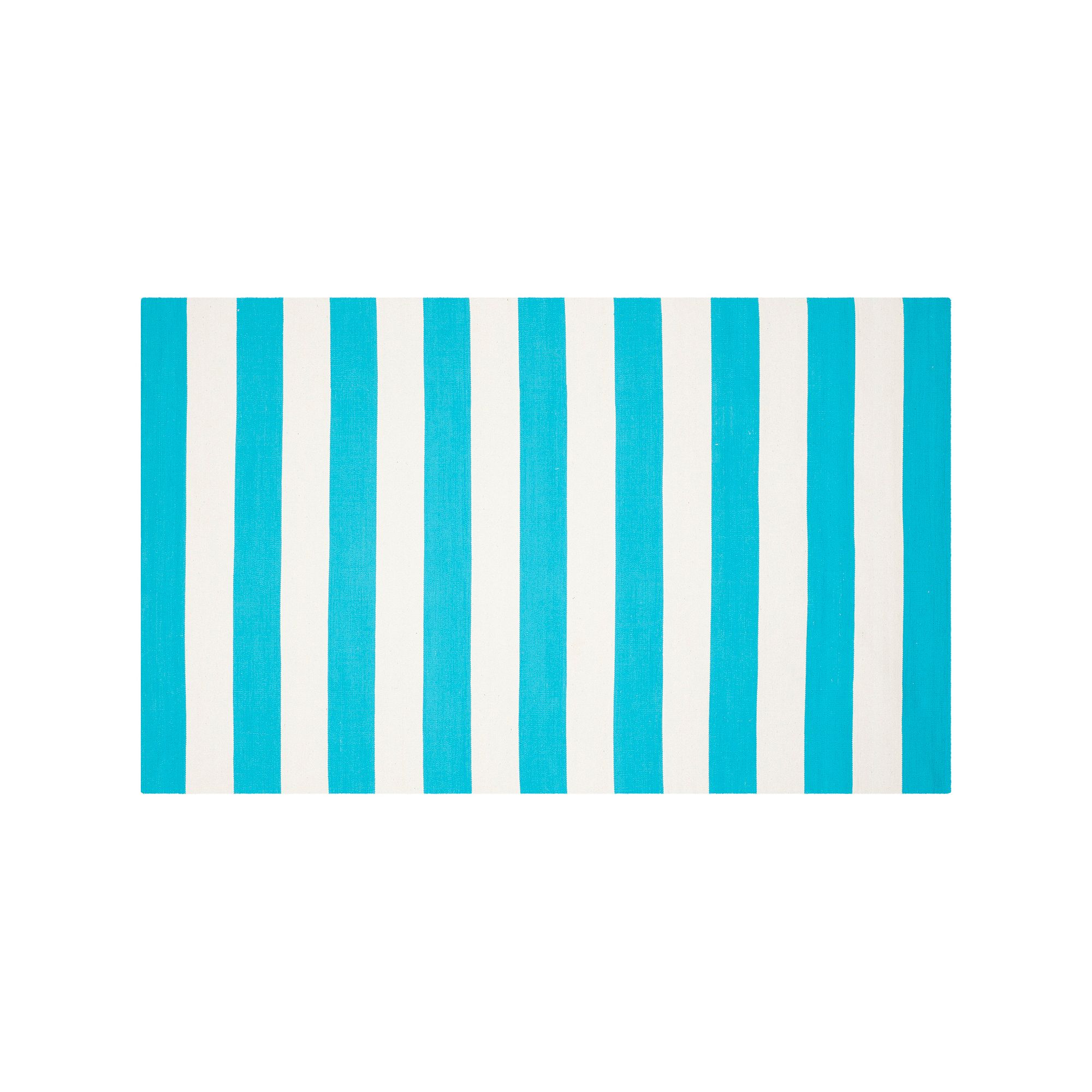 Safavieh Montauk Drake Striped Handcrafted Flatweave Rug, Turquoise Ivory