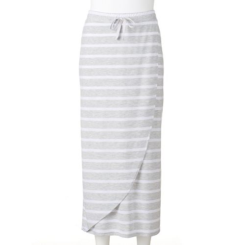 faux wrap maxi skirt