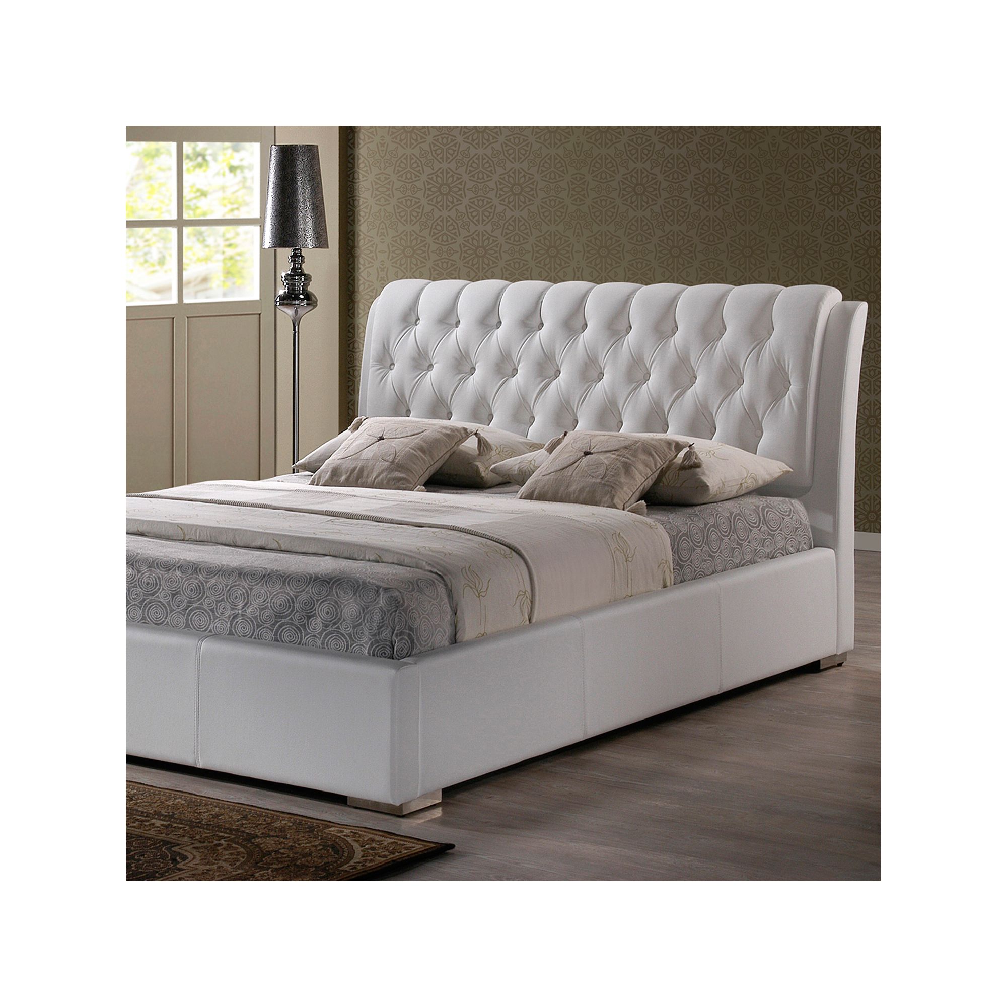 Baxton Studio Bianca Tufted Modern Full Bed, White