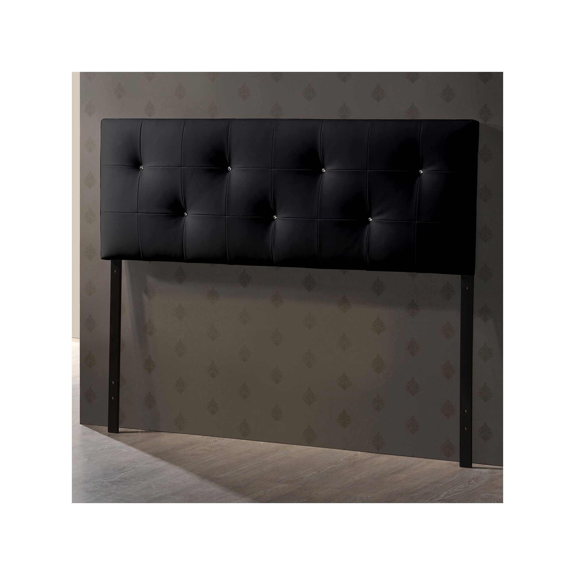 Baxton Studio Kirchem Upholstered Headboard, Black