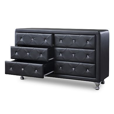 Baxton Studio Luminescence Upholstered Dresser