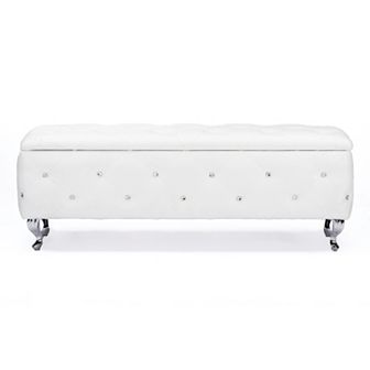 Baxton Studio Seine Contemporary Stroage Ottoman