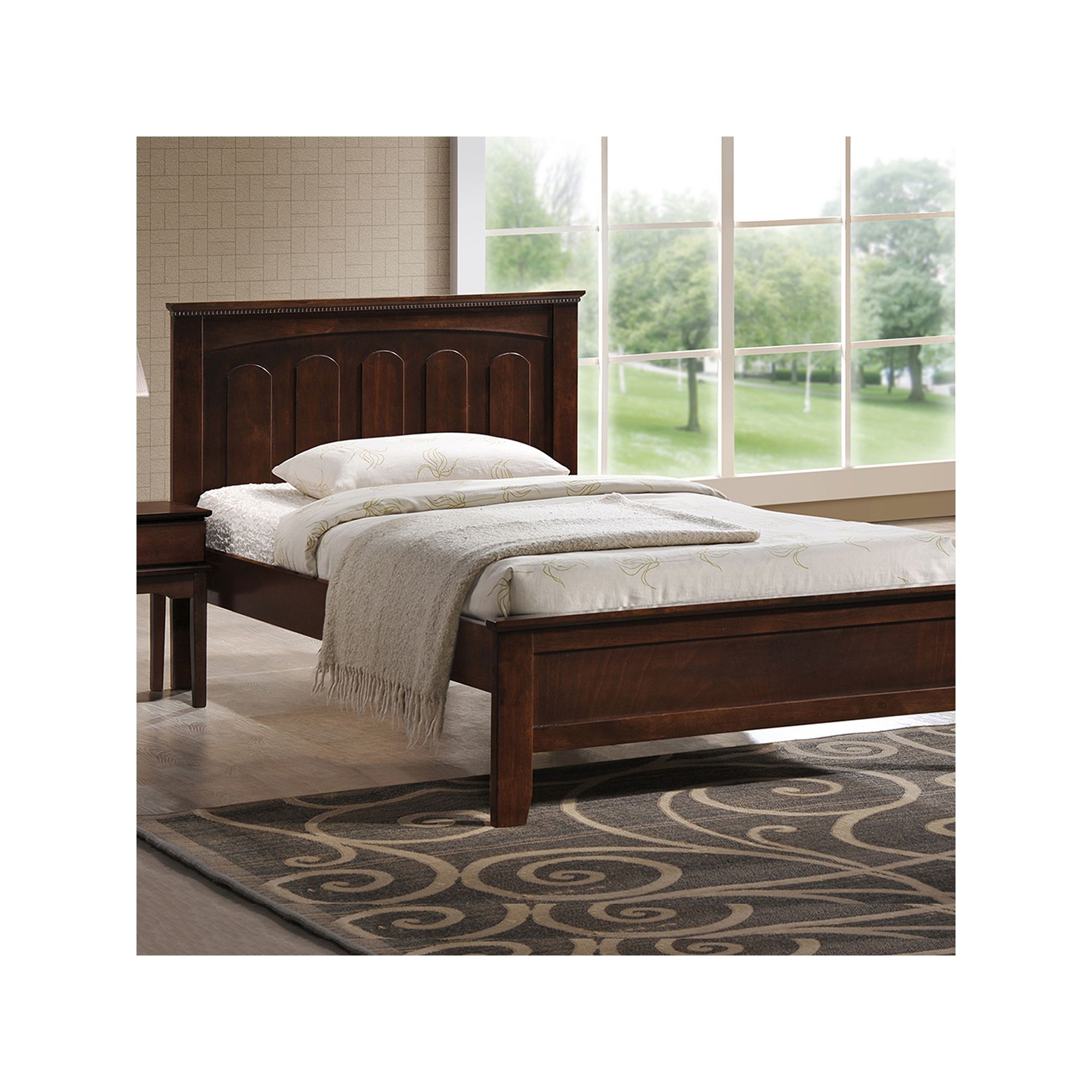 Baxton Studio Spuma Contemporary Bed, Cappuccino