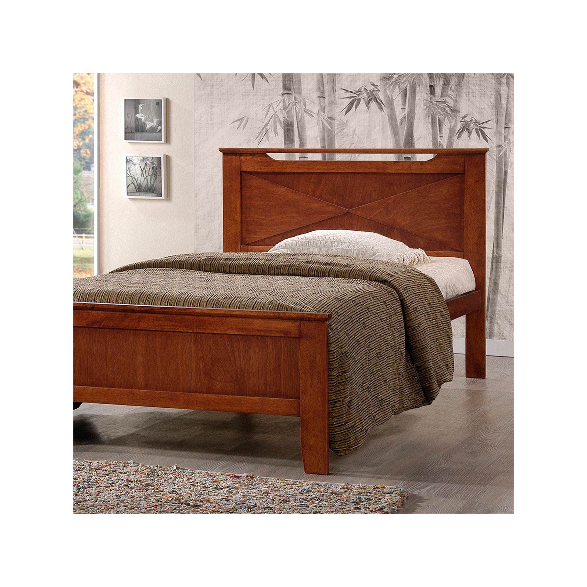Baxton Studio Demitasse Contemporary Bed, Antique
