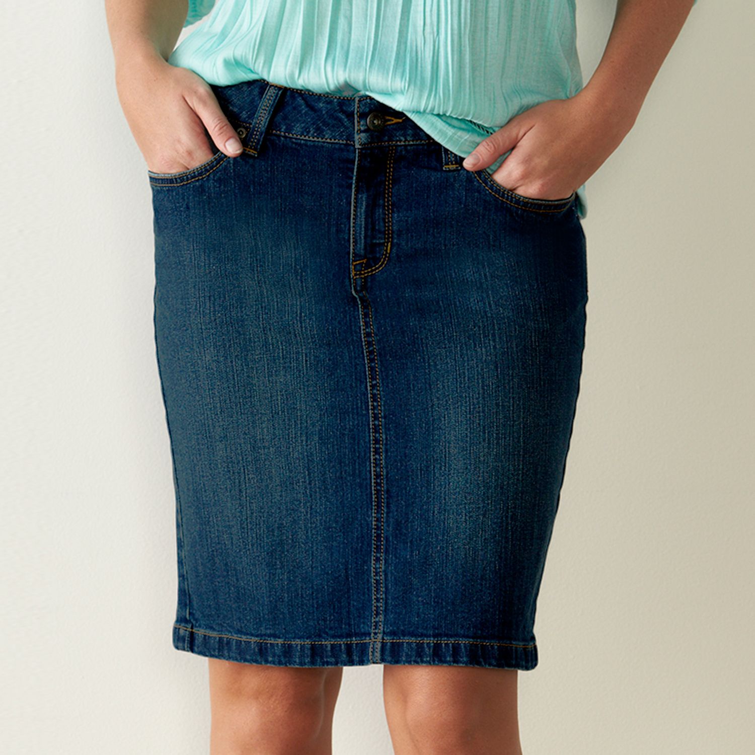 pencil jean skirt