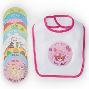Baby Girl Lovespun Picture Perfect Holiday Bib & Stickers Set