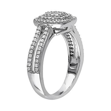 Stella Grace Sterling Silver 1/2 Carat T.W. Diamond Halo Ring