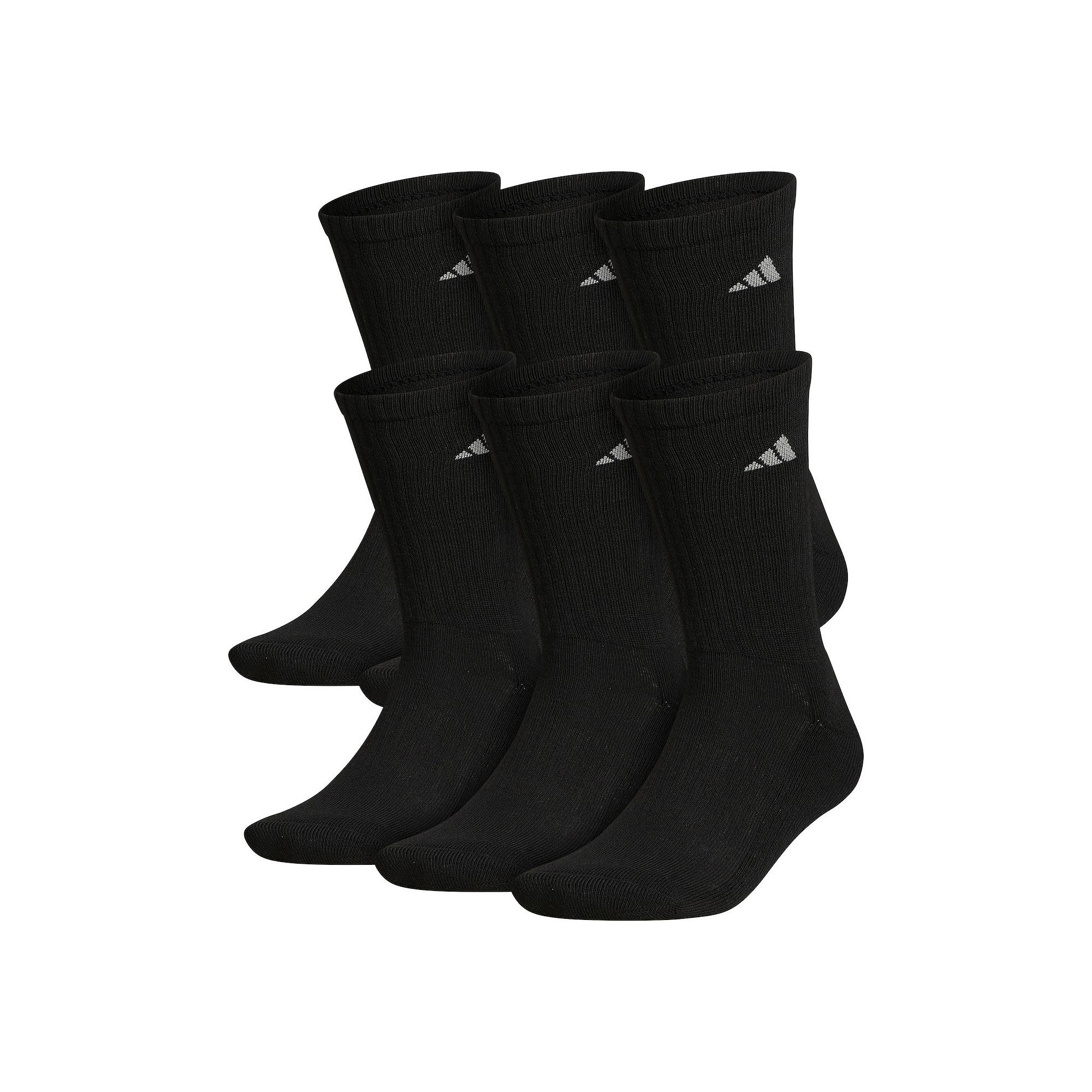 Big & Tall adidas 6-pack Athletic Cushioned Crew Socks, Mens, Size: 12-15,