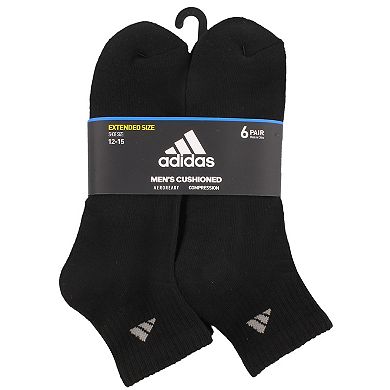 Big & Tall adidas 6-pack ClimaLite Performance Quarter Socks